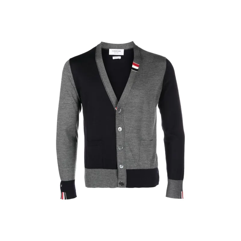 THOM BROWNE Panelled Button Up Cardigan-0