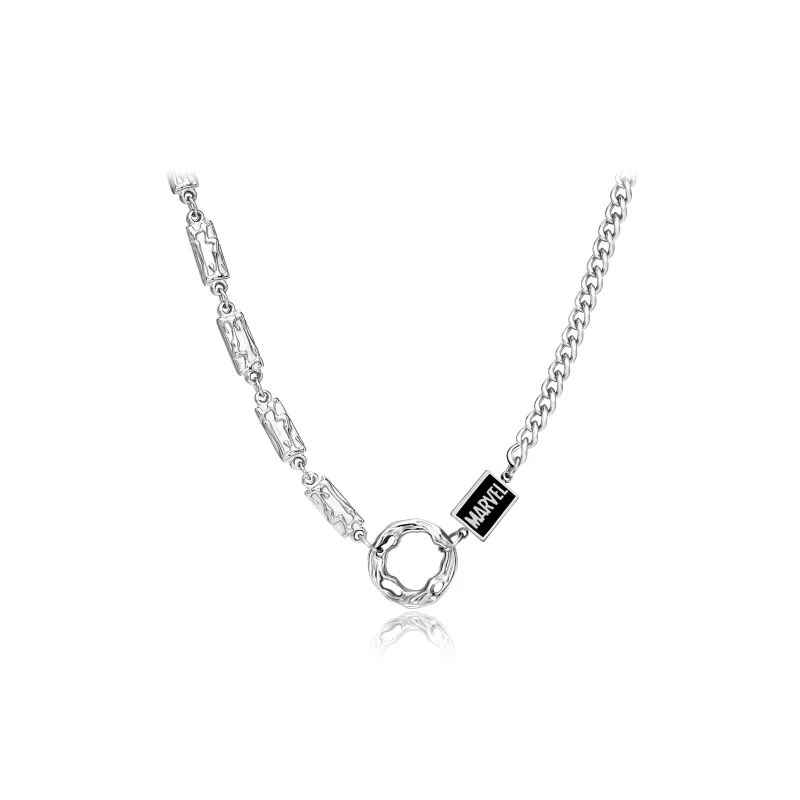 Disney x MARVEL Titanium Steel Couple Necklace For Men And Women's Men's Silver-0