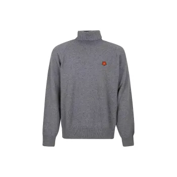 KENZO Boke Flower Embroidered Roll Neck Knit Jumper