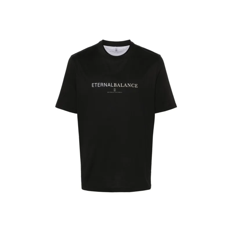 Brunello Cucinelli Logo Printed Crewneck T Shirt-0