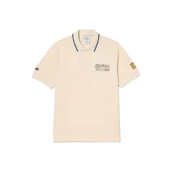 LACOSTE Olympic Co-branded Edition Polo Shirts Men Beige