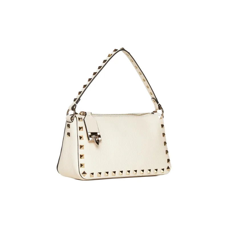 Valentino ROCKSTUD Calfskin Shoulder Bag, Crossbody Bag, Handbag Women's White-2