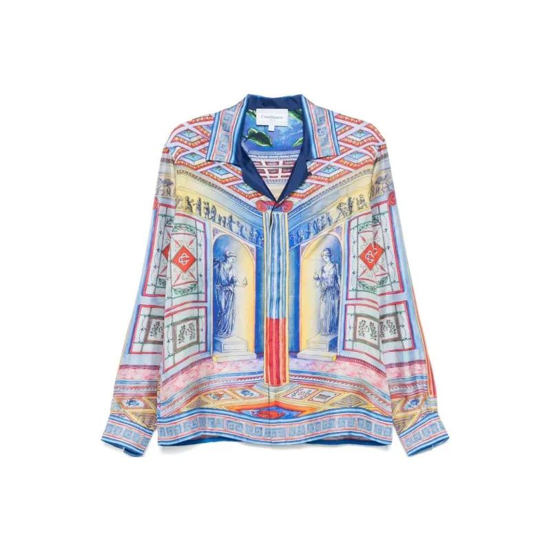 CASABLANCA Le Temple Satin Shirt-0