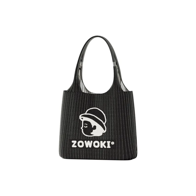 Zowoki Knitted Fabric Shoulder Bag Regular Women's White/Camel-6