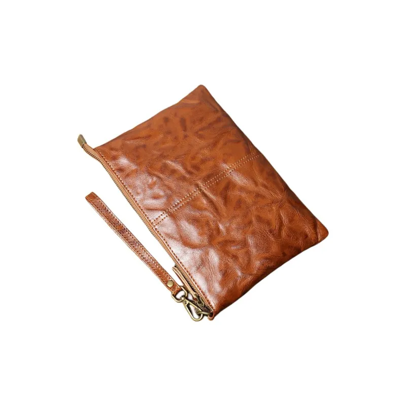 LARTIGENT Cow Leather Clutch Men's Vintage Brown/Black/Coffee-3