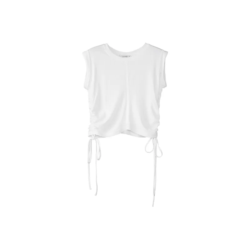 Fstudio Korean Style Minimalist High Rise Slimming Shirring Sleeveless T Shirt Women's-6