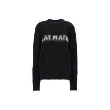 BALMAIN Retro Logo Intarsia Jumper