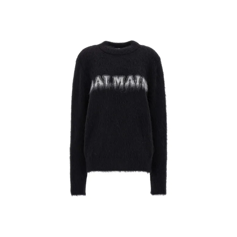 BALMAIN Retro Logo Intarsia Jumper-0
