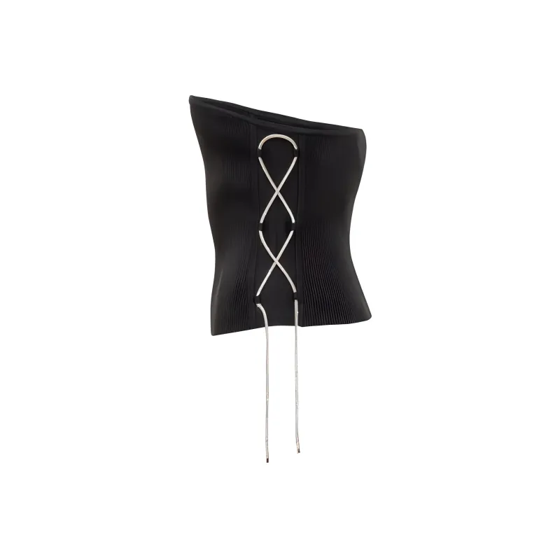 GIUSEPPE DI MORABITO Strapless Lace Up Top-2