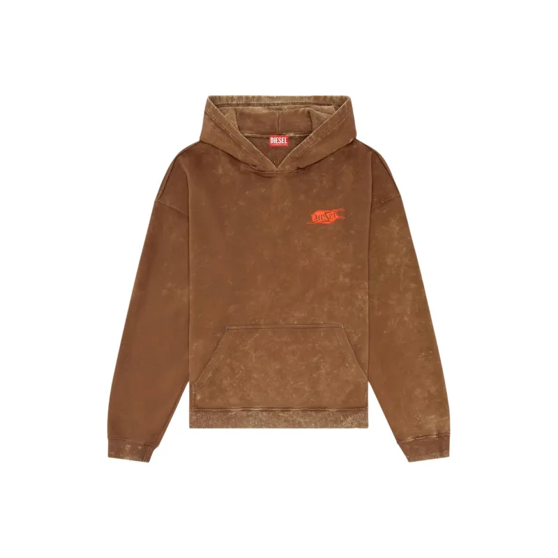 DIESEL Puff Print Logo Marbled Hoodie-0