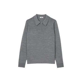 Sandro Zip up Knitted Polo Shirt