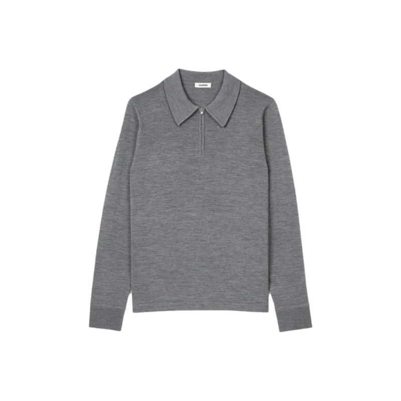 Sandro Zip up Knitted Polo Shirt-0