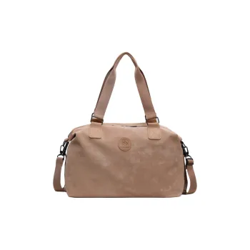 OUZIHUANG Pu Travel Bag Women's Khaki/Blue/Silver/Pink