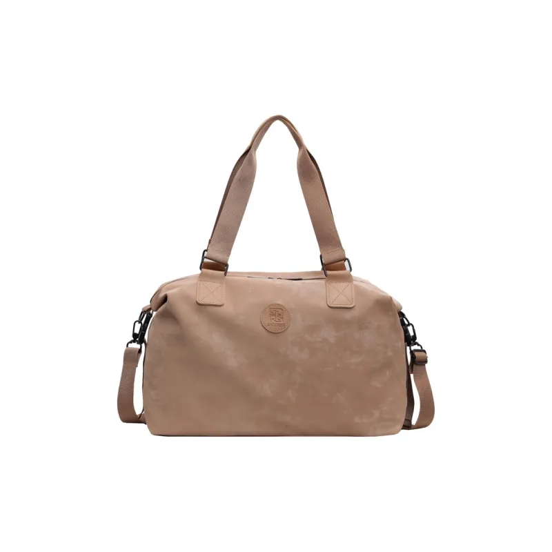 OUZIHUANG Pu Travel Bag Women's Khaki/Blue/Silver/Pink-0