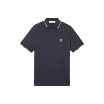 STONE ISLAND Logo Patch Short Sleeved Polo Shirt