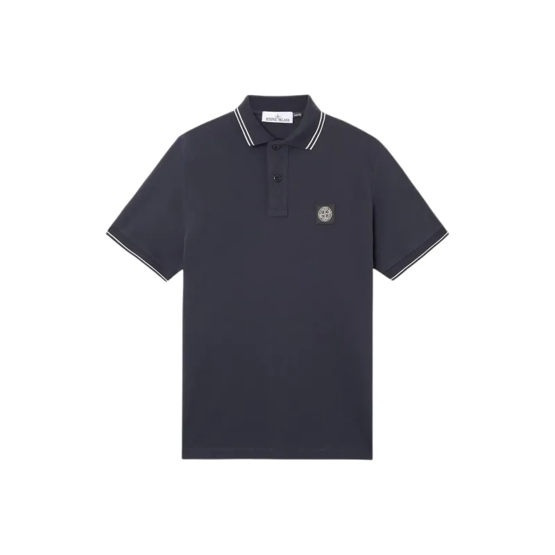 STONE ISLAND Logo Patch Short Sleeved Polo Shirt-0