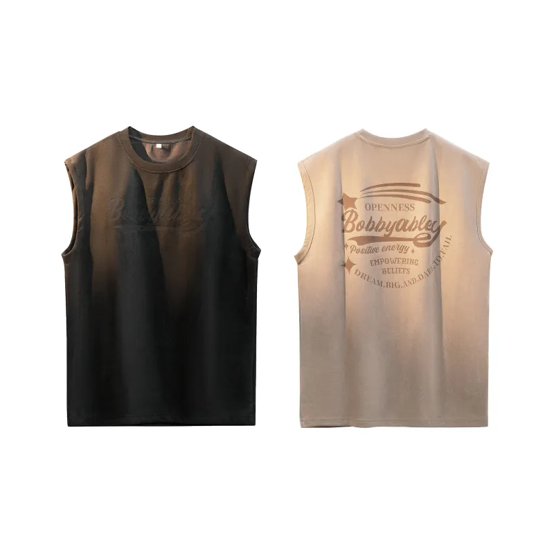 BOBBY ABLEY Versatile Loose Fit Straight Fit Letter Moisture Wicking Sleeveless Tank Top Unisex-12