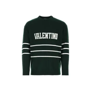 Valentino Logo Intarsia Long-Sleeved Jumper