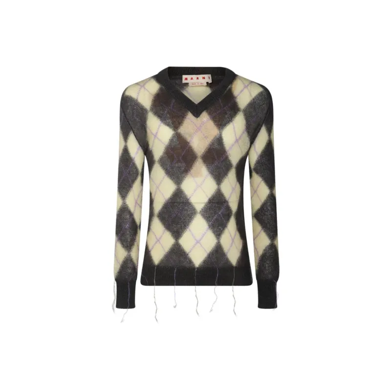 MARNI Argyle V neck Sweater-0