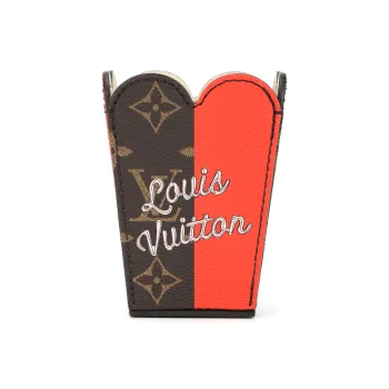 LOUIS VUITTON Canvas With Leather Popcorn Basket Storage Bag Unisex Orange & Brown