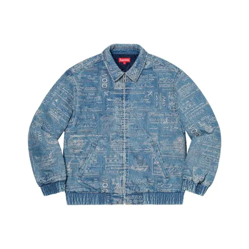 Supreme Checks Embroidered Denim Jacket