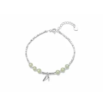 Asia Star Bracelets Pale Greenish White Jade Women's