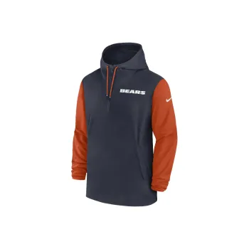 Nike Chicago Bears Sideline Pre Game Player Men's Nike Nfl 1/2 Zip Hooded Jacket