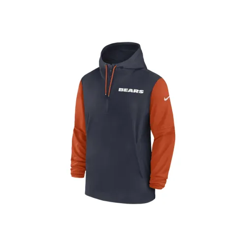 Nike Chicago Bears Sideline Pre Game collaboration Men's Nike Nfl 1/2 Zip Hooded Jacket