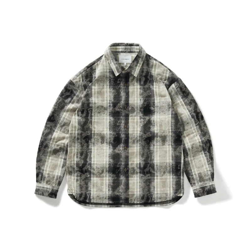 714STREET Shirt Unisex Beige & Black Plaid-0