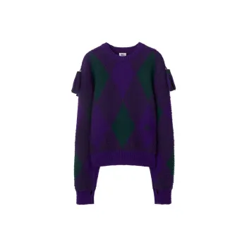 Burberry Diamond Pattern Crewneck Knitted Jumper