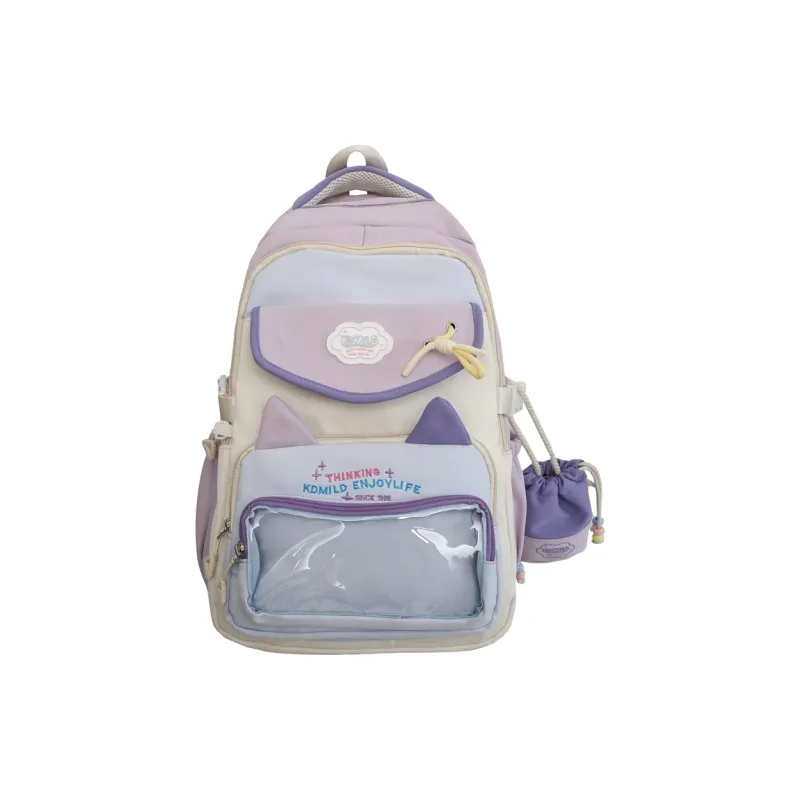 BRABOSTON Nylon With PVC Backpack Unisex Black/Blue Yellow/Yellow Green/Yellow Purple-15