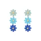 Blue Floral Ear Clips 1 Pair