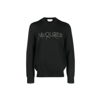 Alexander McQueen Logo Embellished Crewneck Jumper