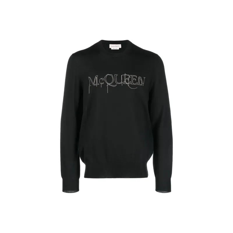 Alexander McQueen Logo Embellished Crewneck Jumper-0