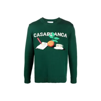 CASABLANCA Crew Neck Orange Jumper