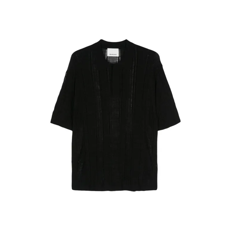 ISABEL MARANT Dickens Open knit Polo Shirt-0