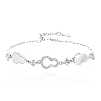 NUSQ S925 Silver With Zircon Bracelets Women's