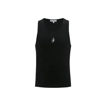 JW Anderson Logo Embroidered Ribbed Knit Sleeveless Tank Top