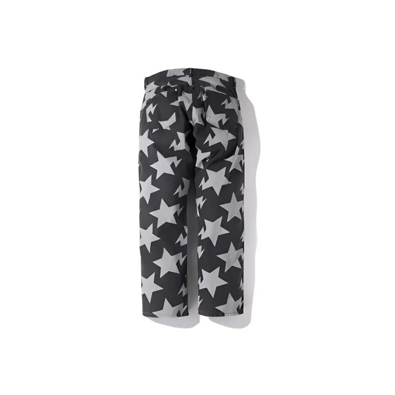 A BATHING APE Sta Pattern Loose Fit Denim Pants-1