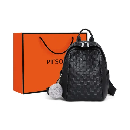 PT'SON Cow Leather backpack weave Regular Women's Ecru/Black