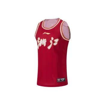 LiNing CBA Collection Professional Basketball Collection Tank Tops Men's Zhejiang Red