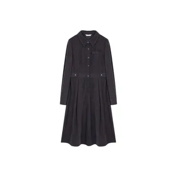 Mo Han Yi Mei Long Sleeved Dress Women's Navy Blue