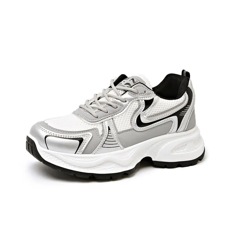 BINGO DUCK Cushioning, Slip Resistant, Breathable, Height Increasing Low Top Chunky Sneakers Women's-12