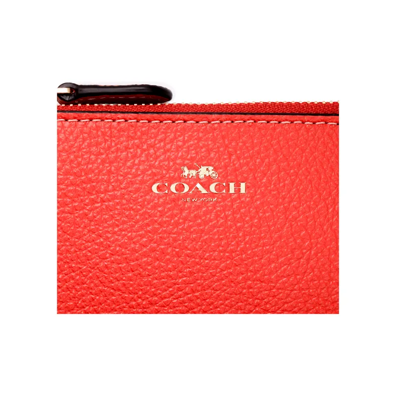 COACH Key Case Leather Coin Purse Wallet Regular Women's Red-3