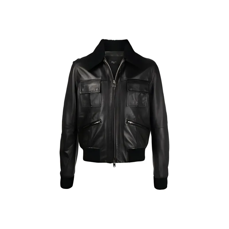 AMIRI Shearling Collar Aviator Leather Jacket-0