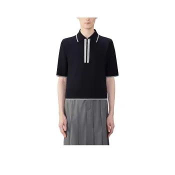 THOM BROWNE Rwb Wool Polo Shirt