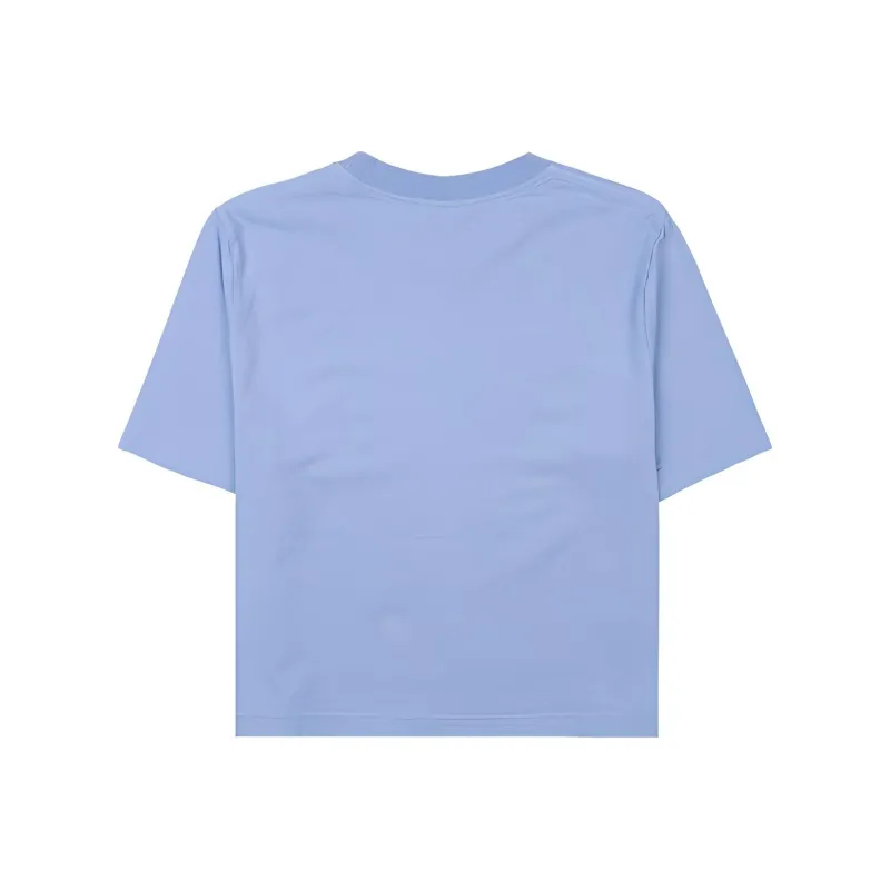 SPORTY & RICH Italic Logo Cropped Cotton T shirt-1