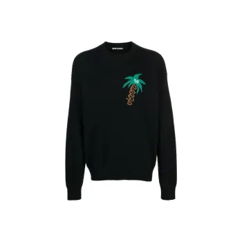 PALM ANGELS Palm Tree Intarsia Crewneck Jumper
