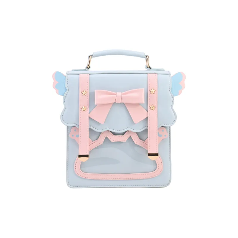 NOMK PU Backpack Women's Pink & Purple/Blue & Pink/Brown & Red/Black & White-2