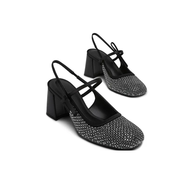 CHARLES&KEITH Small Ck One Strap Sandals 6.7cm Women's BLACK TEXTURED Black Textured-2